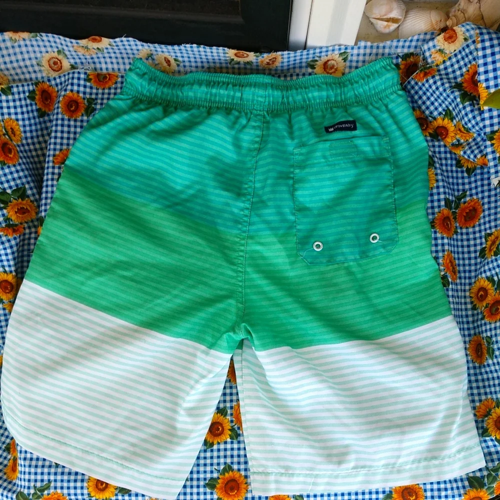 Crown & Ivy Boys Swim Trunks Size Large Multi Greens